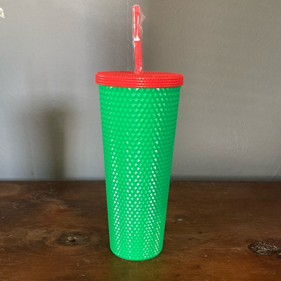 NWT- Hello Kitty- Wreath-Textured- Green & Red- 24oz Christmas Holiday Tumbler - Picture 7 of 17